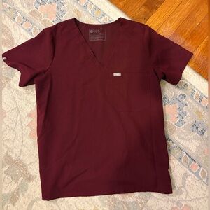 Figs Scrub Top - Deep Burgundy